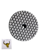 Круг алмазный шлифовальный по камню гибкий 1#, 100 мм,сухой, желтый "Бык"