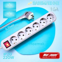 Удлинитель 3 м, 6 розеток, "MAXIMUM" 312 MX 13674 оптом
